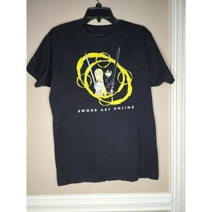 SWORD ART ONLINE KIRITO AND ASUNA RINGS BLACK T-SHIRT large